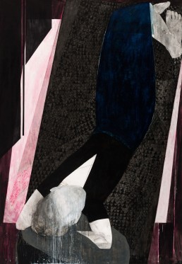 untitle (upside down/rose carpet), 2013, watercolour and oil on paper, 240 x 165 cm